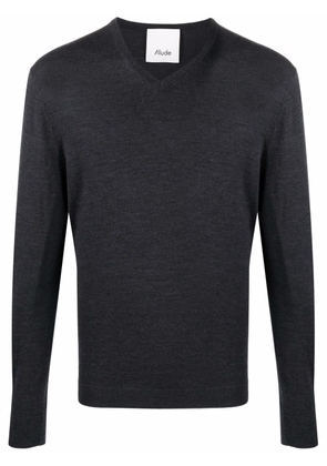 Allude fine-knit V-neck jumper - Grey