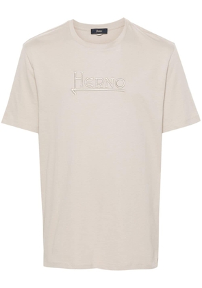 Herno logo-embroidered cotton T-shirt - Neutrals