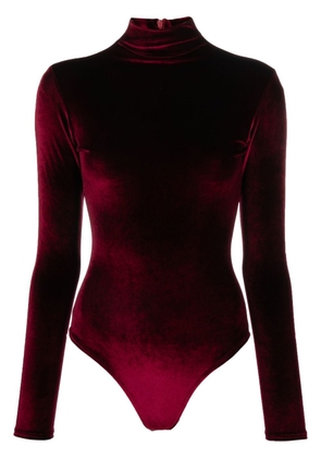 Atu Body Couture high-neck velvet bodysuit - Red