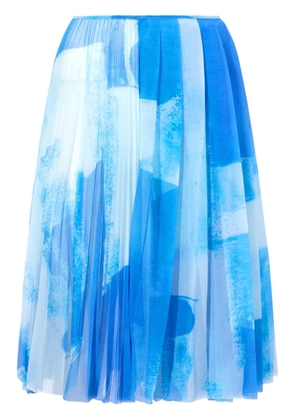 Proenza Schouler Judy graphic-print pleated skirt - Blue