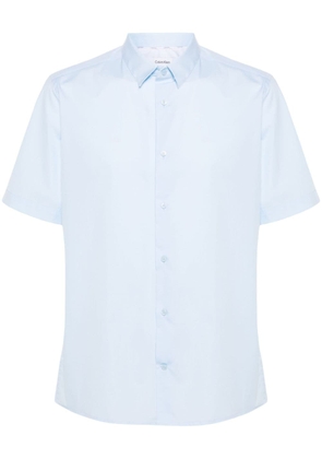 Calvin Klein monogram-embroidered cotton shirt - Blue