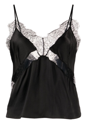 ANINE BING Amelie lace-embroidered top - Black