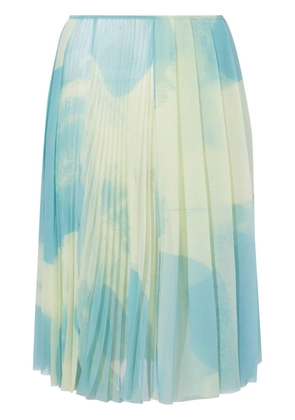 Proenza Schouler Judy abstract-print pleated skirt - Blue