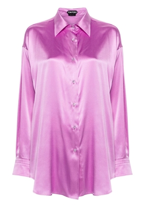 TOM FORD button-up satin shirt - Purple