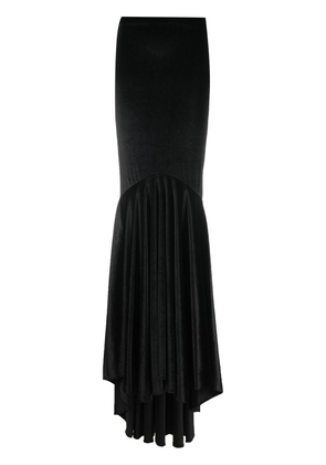 Atu Body Couture high-waisted fishtail maxi velvet skirt - Black