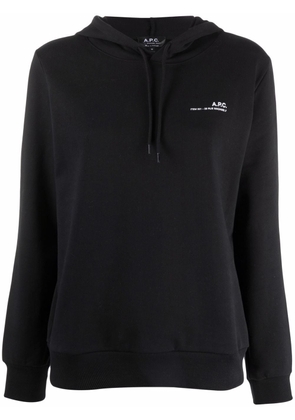 A.P.C. logo-print cotton hoodie - Black