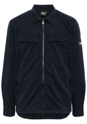 Barbour logo-print zip-up shirt jacket - Blue