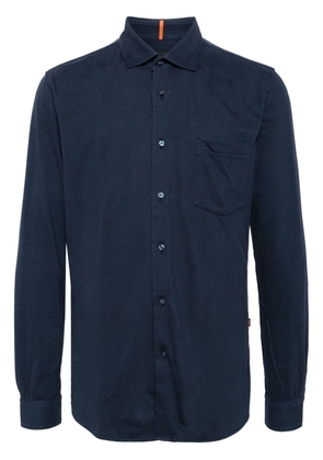 BOSS chest-pocket cotton shirt - Blue