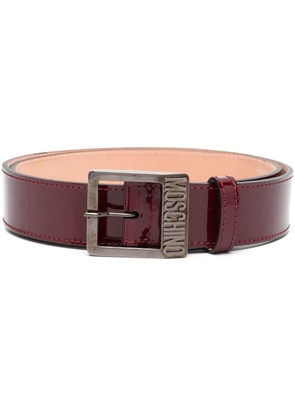 Moschino patent leather belt - Brown