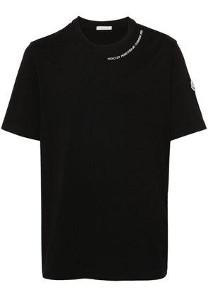 Moncler rubberised-logo cotton T-shirt - Black