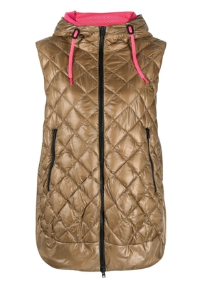 Herno zip-up hooded quilted gilet - Brown
