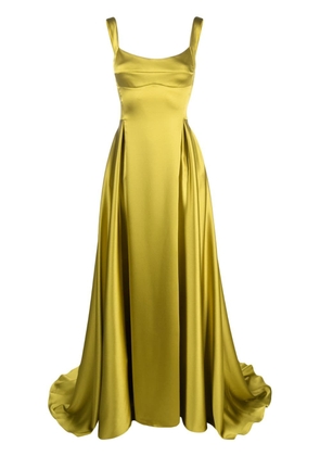Atu Body Couture satin-finish pleated maxi gown - Green