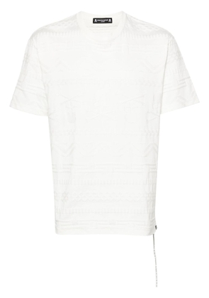 Mastermind Japan logo-jacquard cotton T-shirt - White
