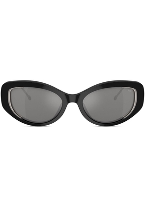 Diesel logo-plaque cat-eye sunglasses - Black