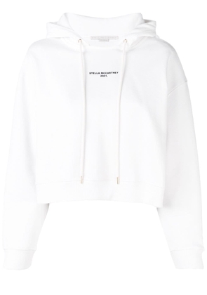 Stella McCartney logo print cropped hoodie - White