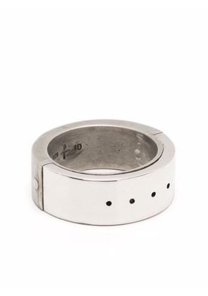 Parts of Four perforated two-tone ring - Silver