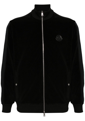 Moncler logo-appliqué chenille sweatshirt - Black