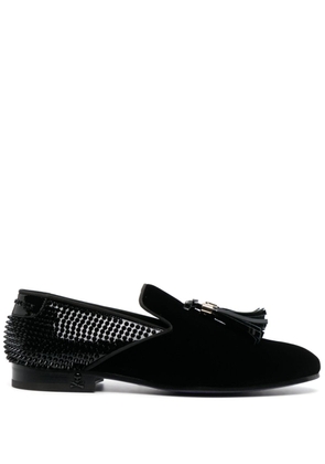 Philipp Plein Studs velvet loafers - Black