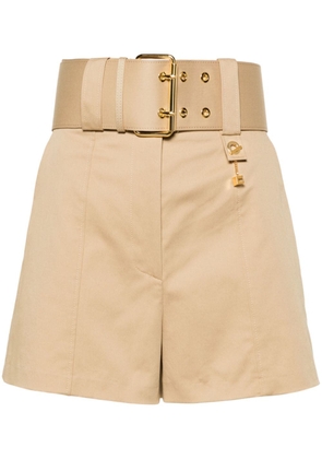 Elisabetta Franchi high-waisted belted mini shorts - Neutrals