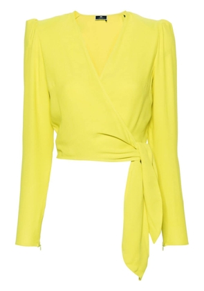 Elisabetta Franchi wrap-design crepe blouse - Yellow