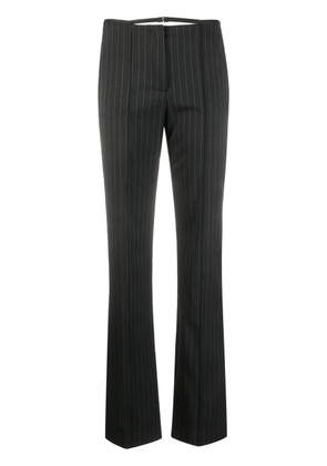 Patrizia Pepe Flannel pinstripe-print tailored trousers - Black