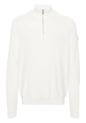Moncler logo-patch knitted jumper - White