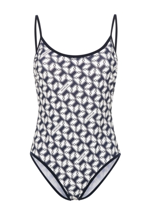 Moncler chain-link print swimsuit - Blue