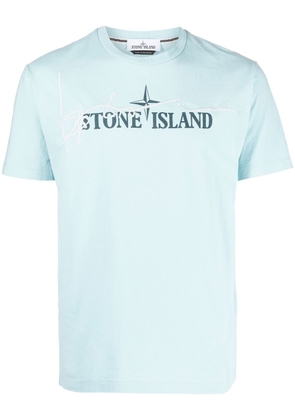 Stone Island logo-print cotton T-shirt - Blue