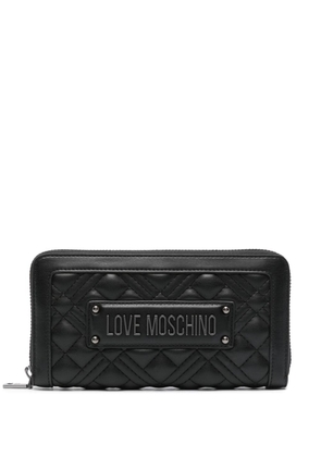 Love Moschino logo-lettering quilted wallet - Black