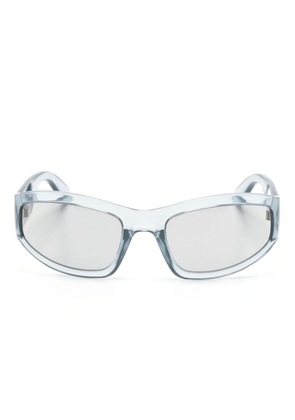 Moschino Eyewear logo-lettering biker-frame sunglasses - Grey