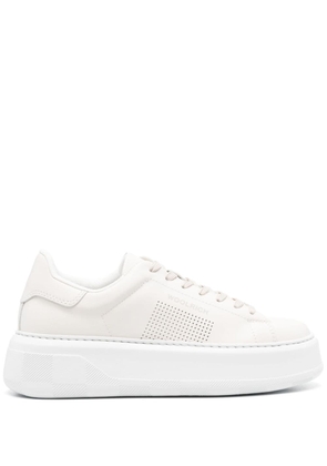 Woolrich logo-print leather sneakers - Neutrals