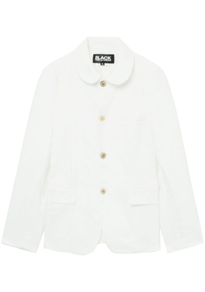 Black Comme Des Garçons rounded-collar single-breasted jacket - White