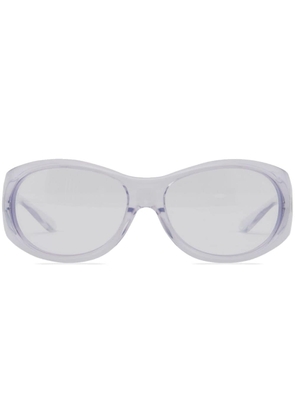 Courrèges Hybrid 01 oval-frame sunglasses - Neutrals
