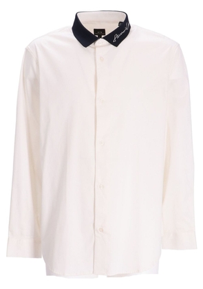 Armani Exchange contrasting-collar stretch-cotton shirt - White