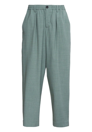Marni grid-pattern mid-rise pants - Green