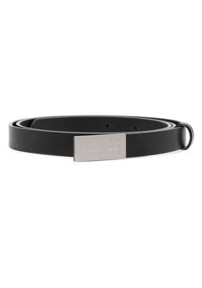 MM6 Maison Margiela logo-engraved leather belt - Black