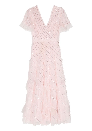 Needle & Thread Spiral sequined dress - Pink