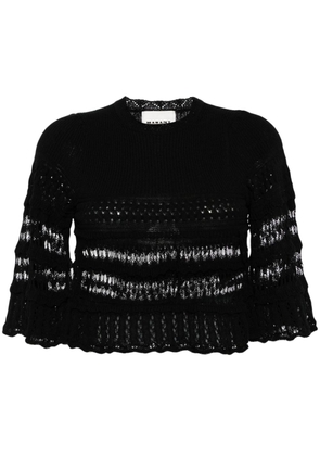 MARANT ÉTOILE Frizy crochet-knit top - Black