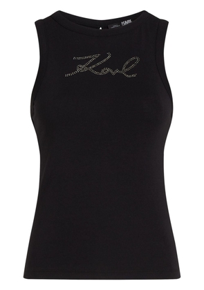 Karl Lagerfeld Signature rhinestone-embellished tank top - Black
