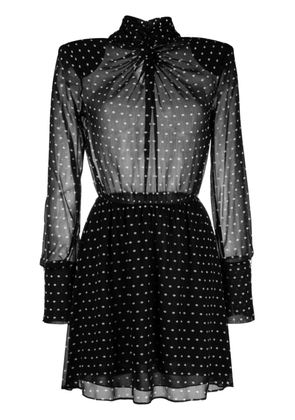 Patrizia Pepe polka dot-print flared minidress - Black