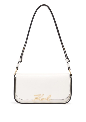 Karl Lagerfeld Signature leather crossbody bag - White