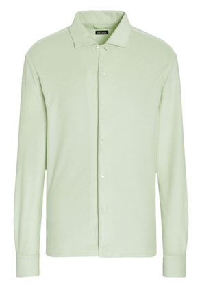 Zegna long-sleeve cotton-silk shirt - Green