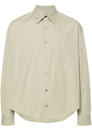 AMI Paris straight-collar cotton shirt - 317 SAGE