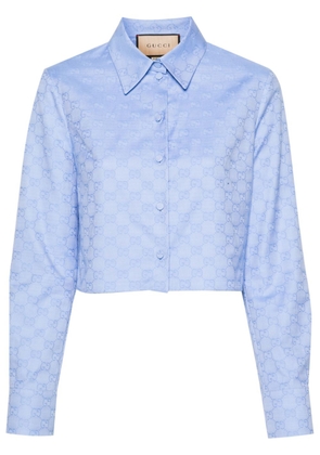Gucci GG Supreme cropped shirt - Blue
