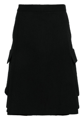 Versace logo-patch tweed shorts - Black