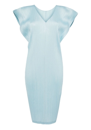 Pleats Please Issey Miyake V-neck plissé midi dress - Blue