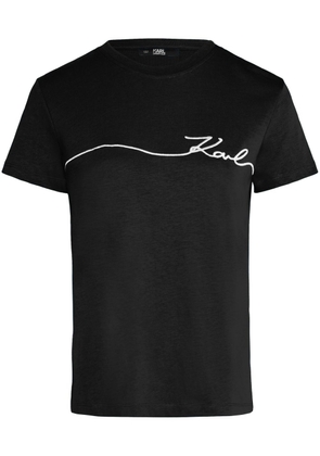 Karl Lagerfeld Signature organic-cotton T-shirt - Black