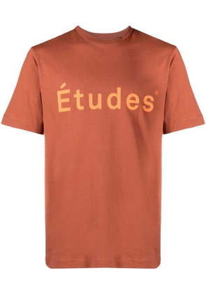 Etudes logo-print organic cotton T-shirt - Brown