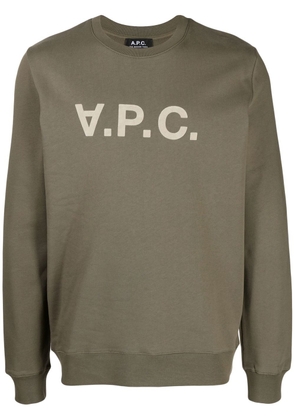 A.P.C. logo-print cotton sweatshirt - Green