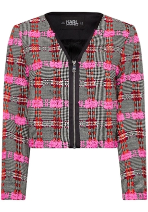Karl Lagerfeld tweed cropped jacket - Black